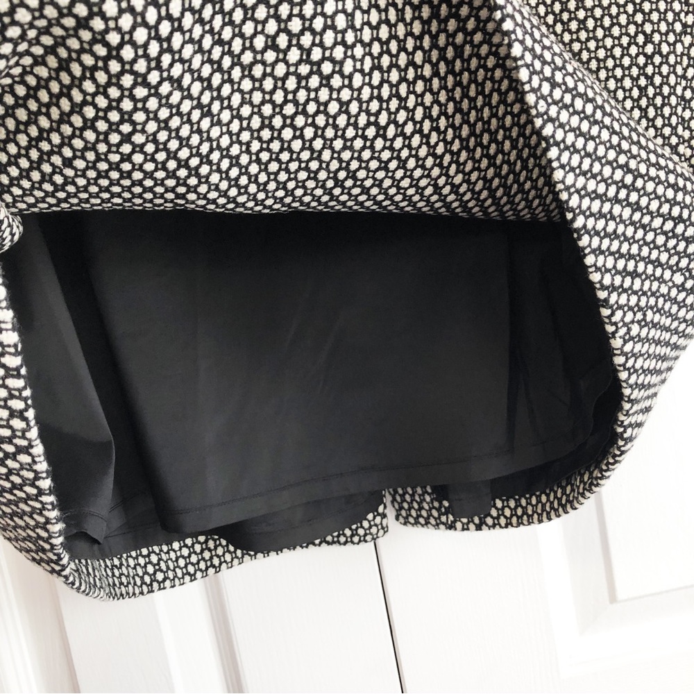 Lord & Taylor Black Ivory Tweed Dot Print Wool Blend Midi Pencil Skirt 16 - Picture 8 of 15
